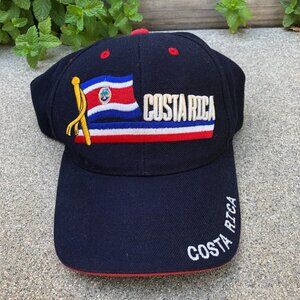 VTG SAM'S CAP Wool Blend COSTA RICA Hat Men's Blue Embroidered Cap